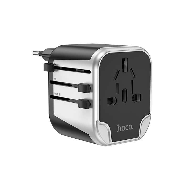 Hoco AC5 2 USB + 1 Socket Universal Travel Adapter
